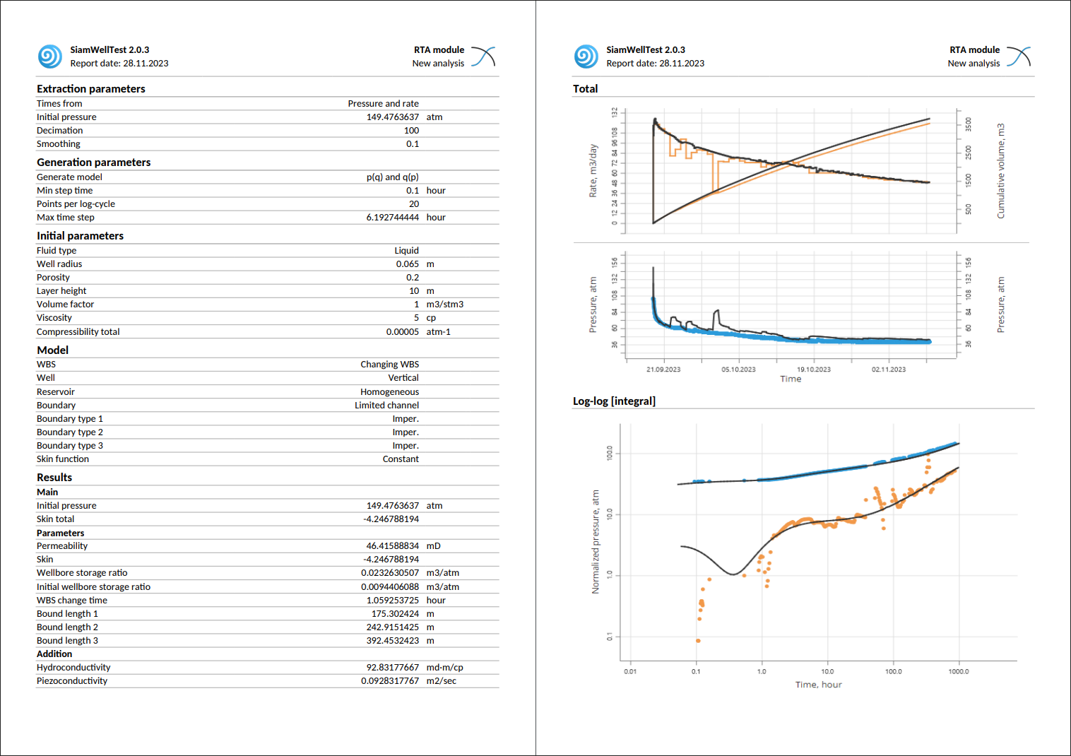 Report module, screen 1